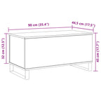 Mesa de Café Roble Negro 90 x 44,5 x 45 cm Madera de ingeniería