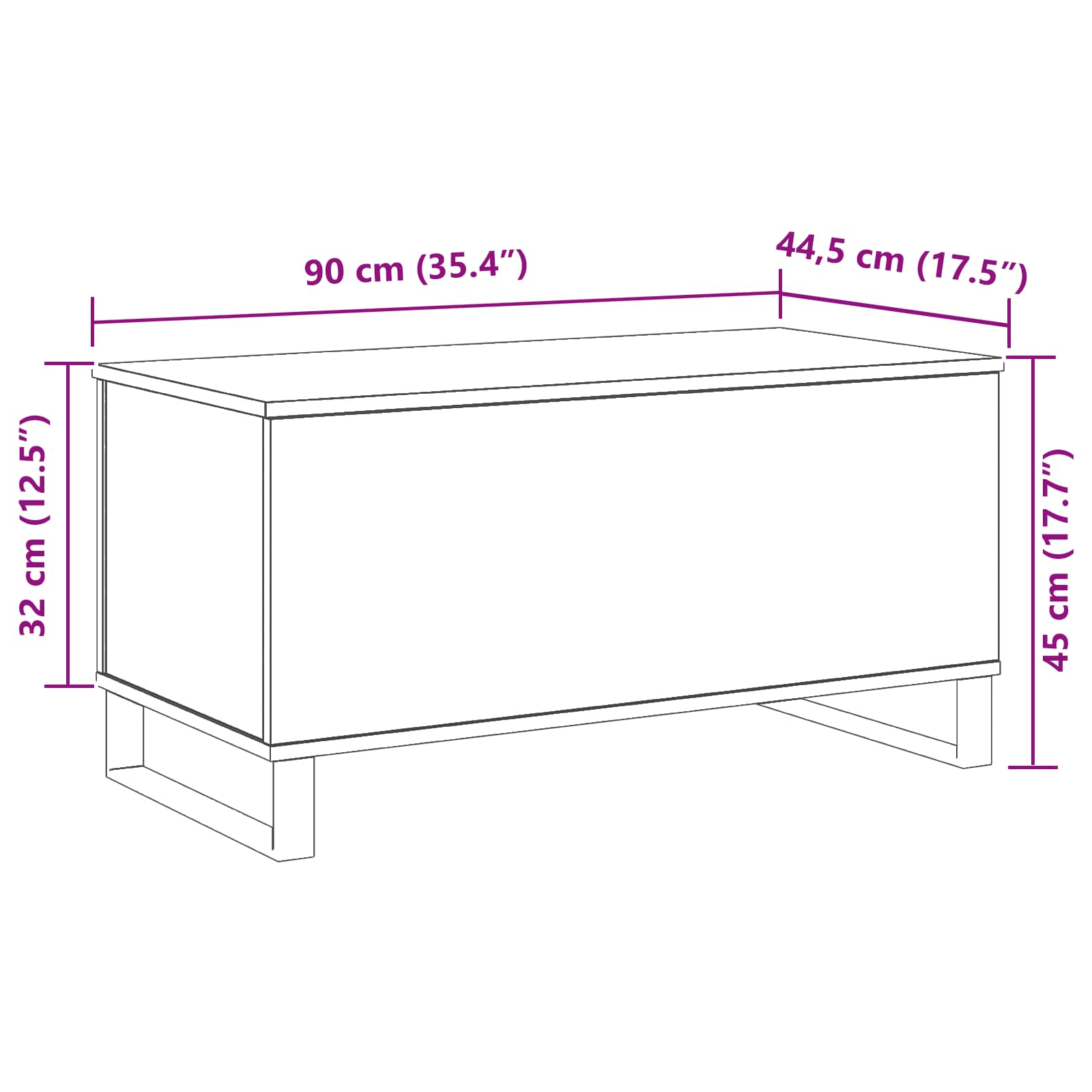 Mesa de Café Roble Negro 90 x 44,5 x 45 cm Madera de ingeniería