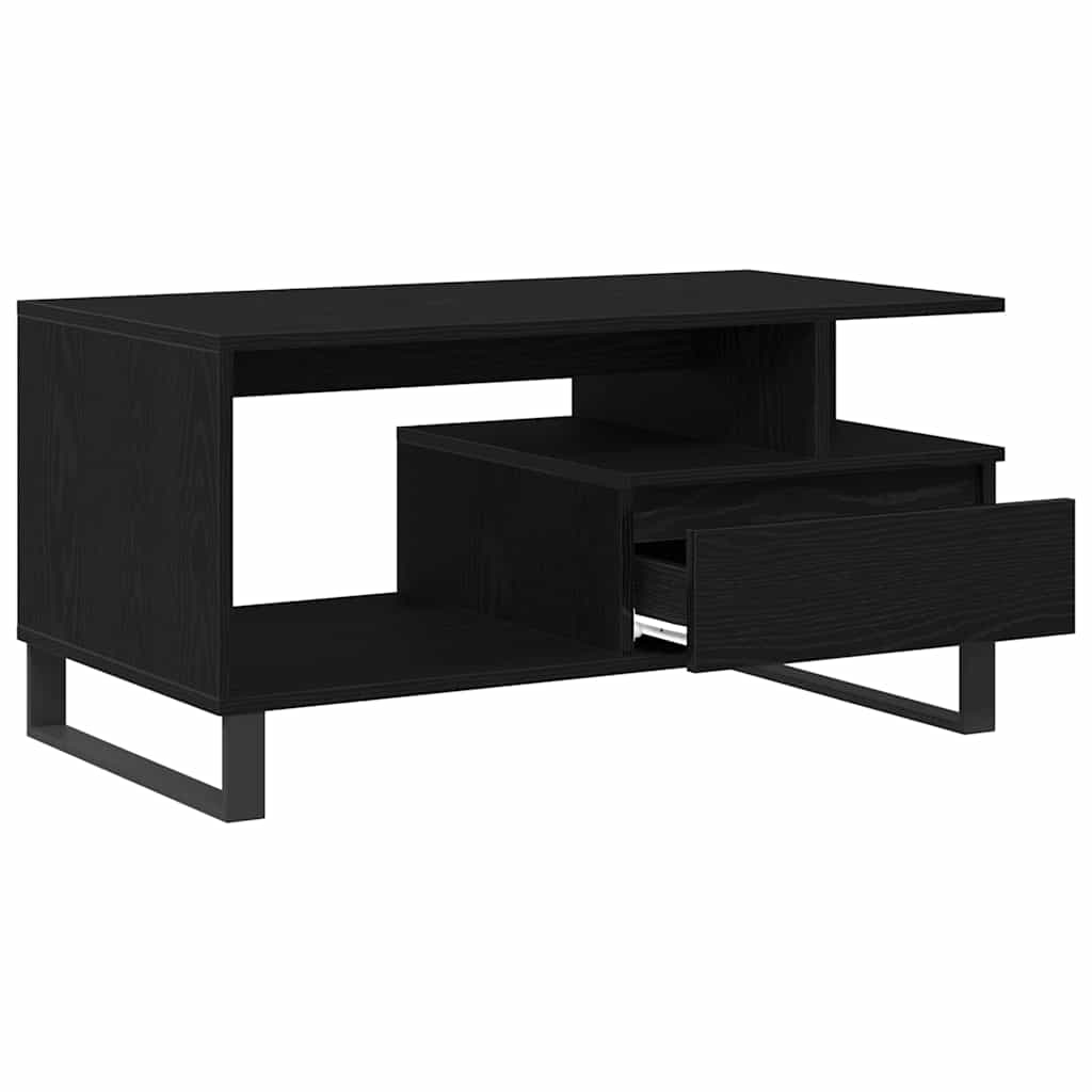Mesa de Café Roble Negro 90 x 49 x 45 cm Madera de ingeniería