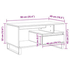 Mesa de Café Roble Negro 90 x 49 x 45 cm Madera de ingeniería