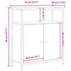 Aparador Roble Negro 70 x 30 x 80 cm Madera de ingeniería