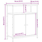 Aparador Roble Negro 70 x 30 x 80 cm Madera de ingeniería