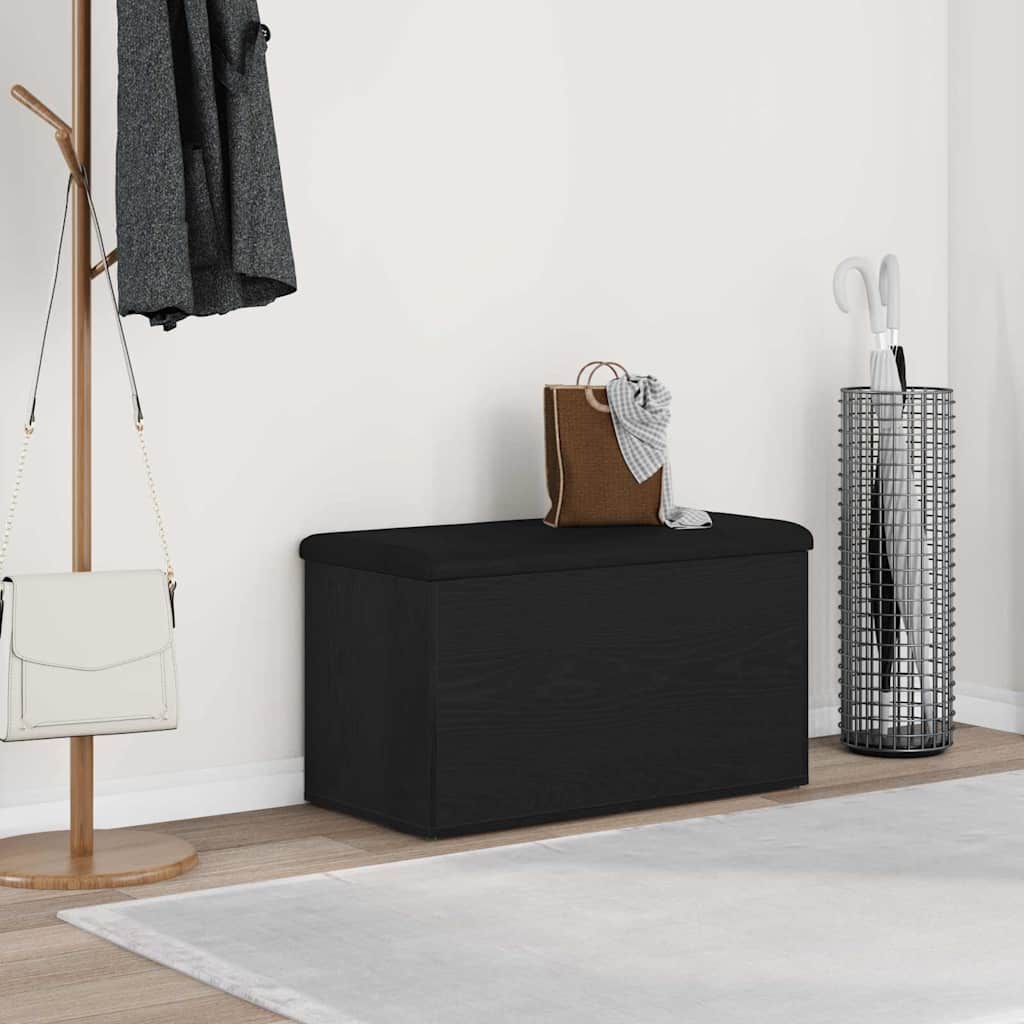Banco de almacenamiento Roble negro 102 x 42 x 45 cm