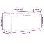 Banco de almacenamiento Roble negro 102 x 42 x 45 cm