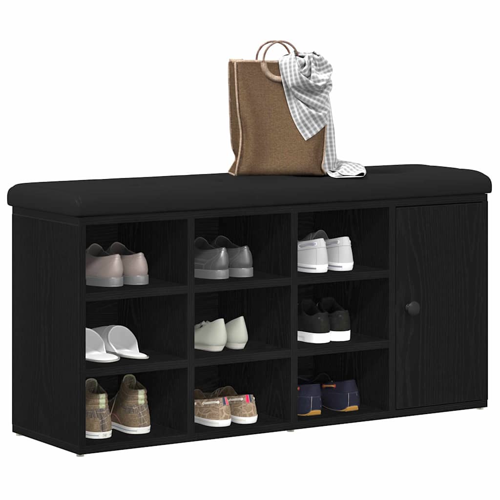 Banco de almacenamiento Roble Negro 102 x 32 x 50 cm