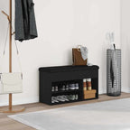 Banco para zapatos Negro 80 x 30 x 45 cm Madera contrachapada