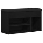 Banco para zapatos Negro 80 x 30 x 45 cm Madera contrachapada