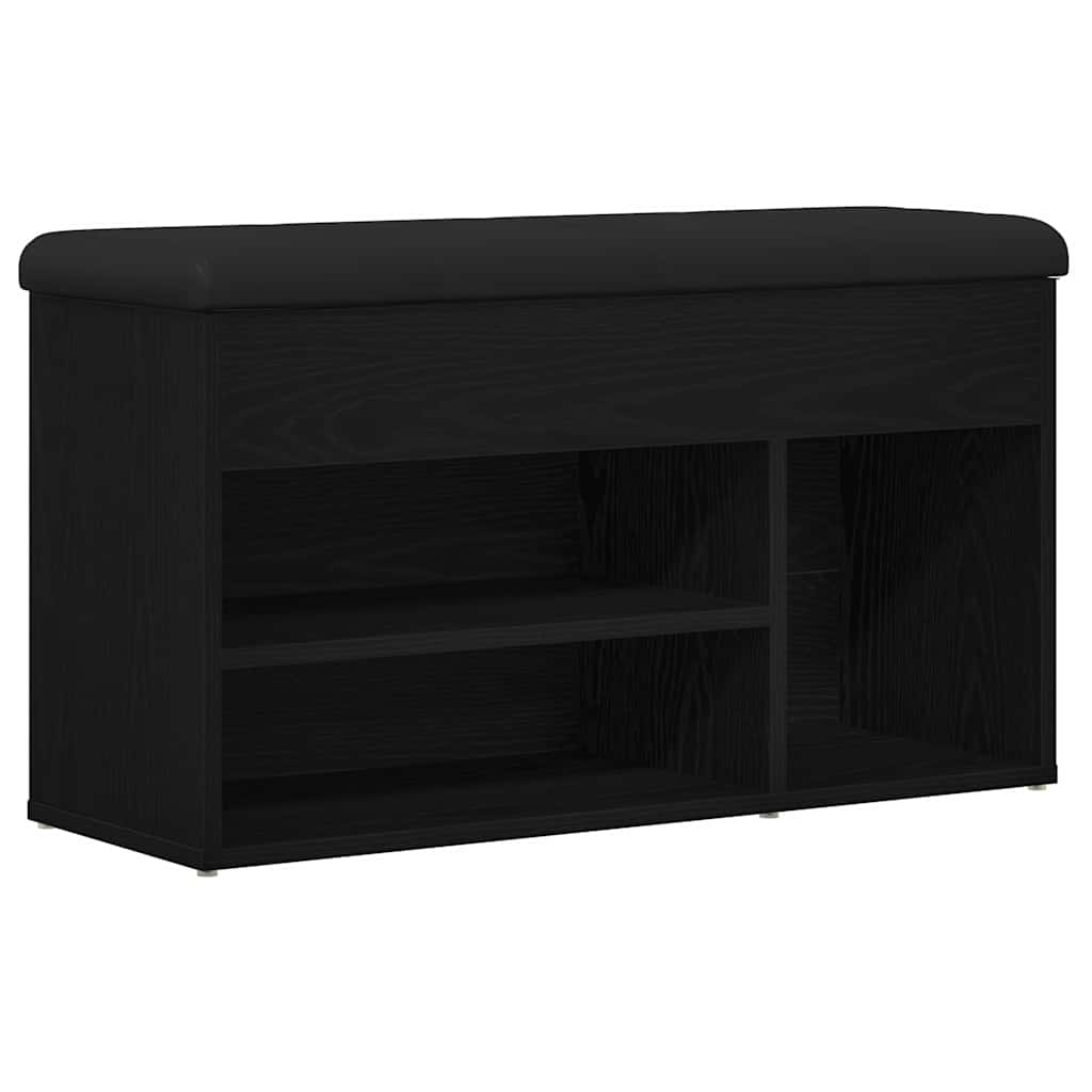 Banco para zapatos Negro 80 x 30 x 45 cm Madera contrachapada