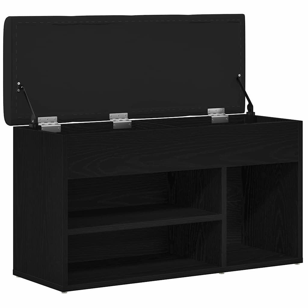 Banco para zapatos Negro 80 x 30 x 45 cm Madera contrachapada