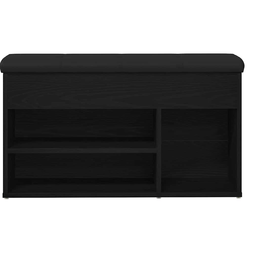 Banco para zapatos Negro 80 x 30 x 45 cm Madera contrachapada
