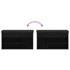 Banco para zapatos Negro 80 x 30 x 45 cm Madera contrachapada