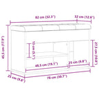 Banco para zapatos Negro 80 x 30 x 45 cm Madera contrachapada