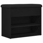 Banco de almacenamiento con estante Roble Negro 62 x 32 x 50 cm