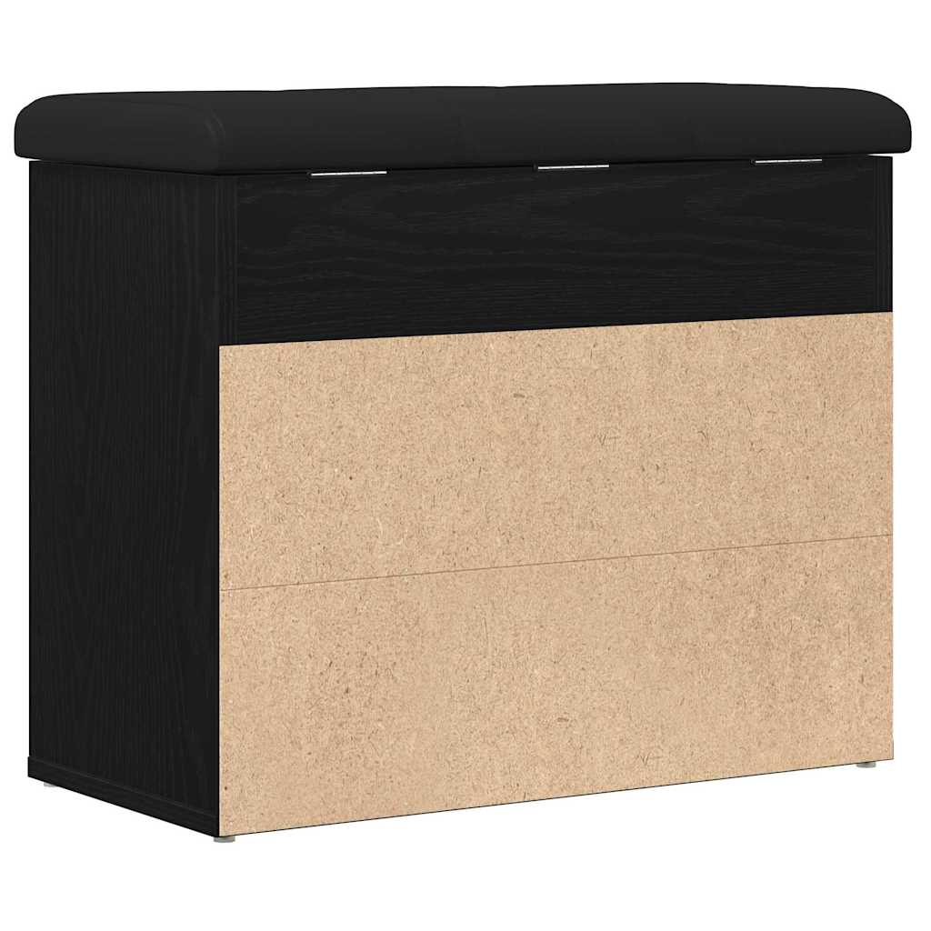 Banco de almacenamiento con estante Roble Negro 62 x 32 x 50 cm