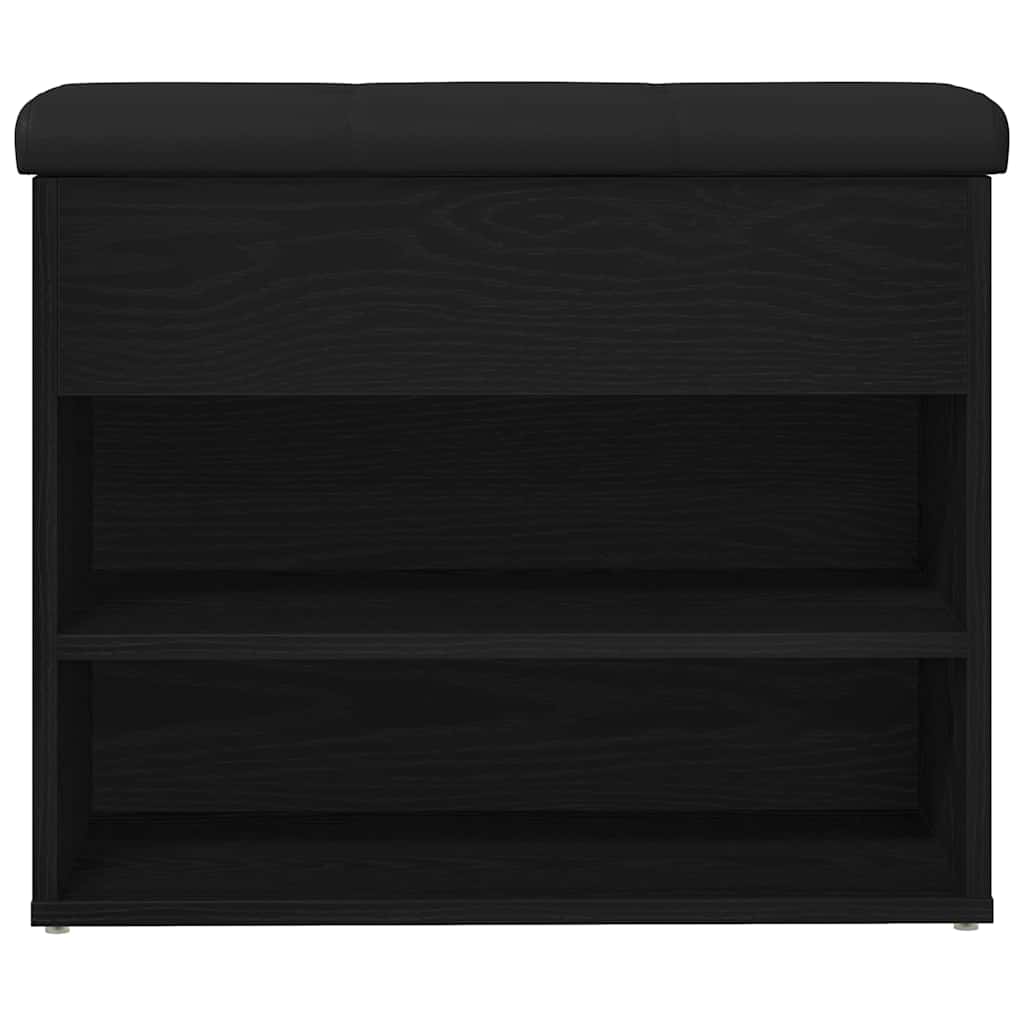 Banco de almacenamiento con estante Roble Negro 62 x 32 x 50 cm
