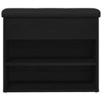 Banco de almacenamiento con estante Roble Negro 62 x 32 x 50 cm