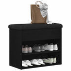 Banco de almacenamiento con estante Roble Negro 62 x 32 x 50 cm