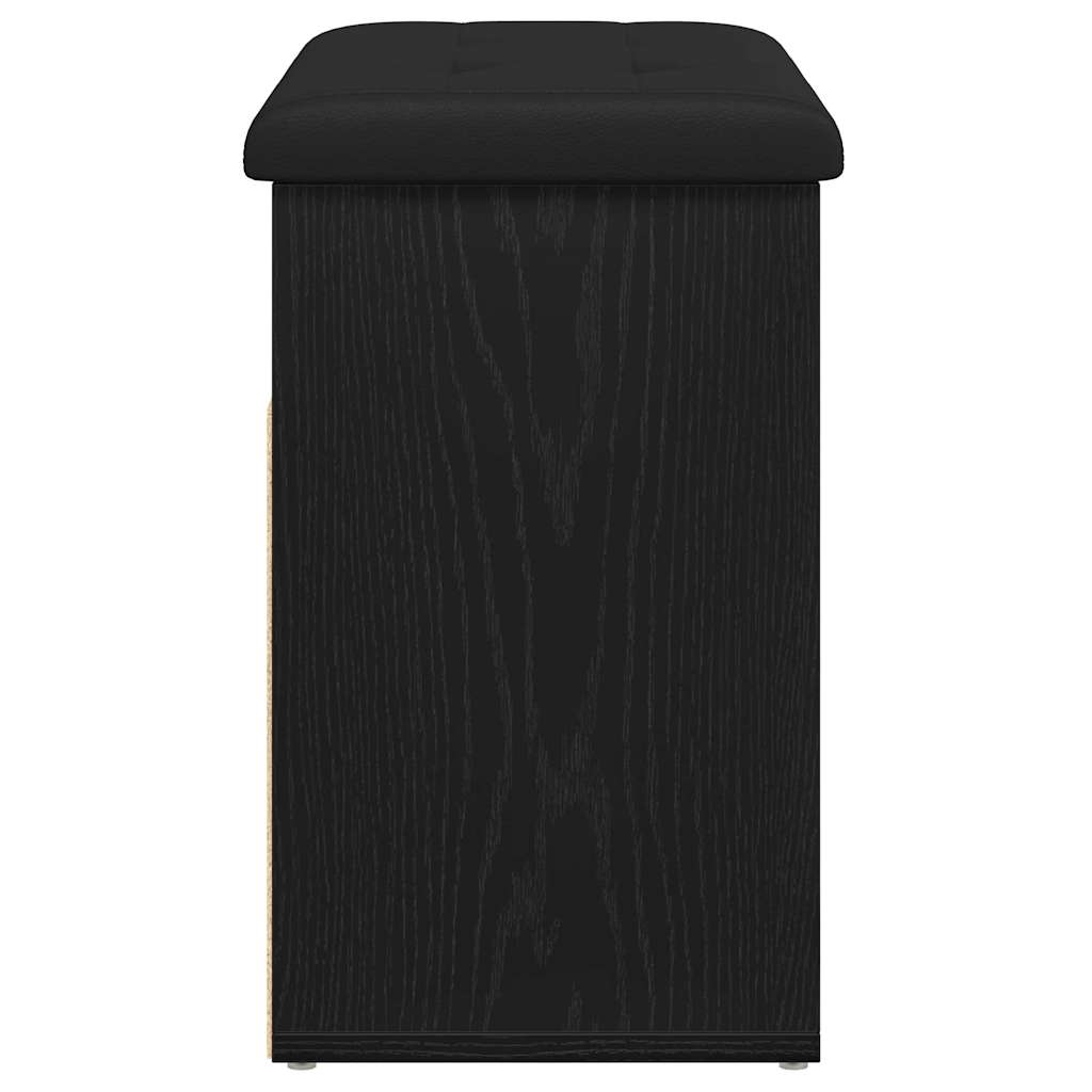 Banco de almacenamiento con estante Roble Negro 62 x 32 x 50 cm