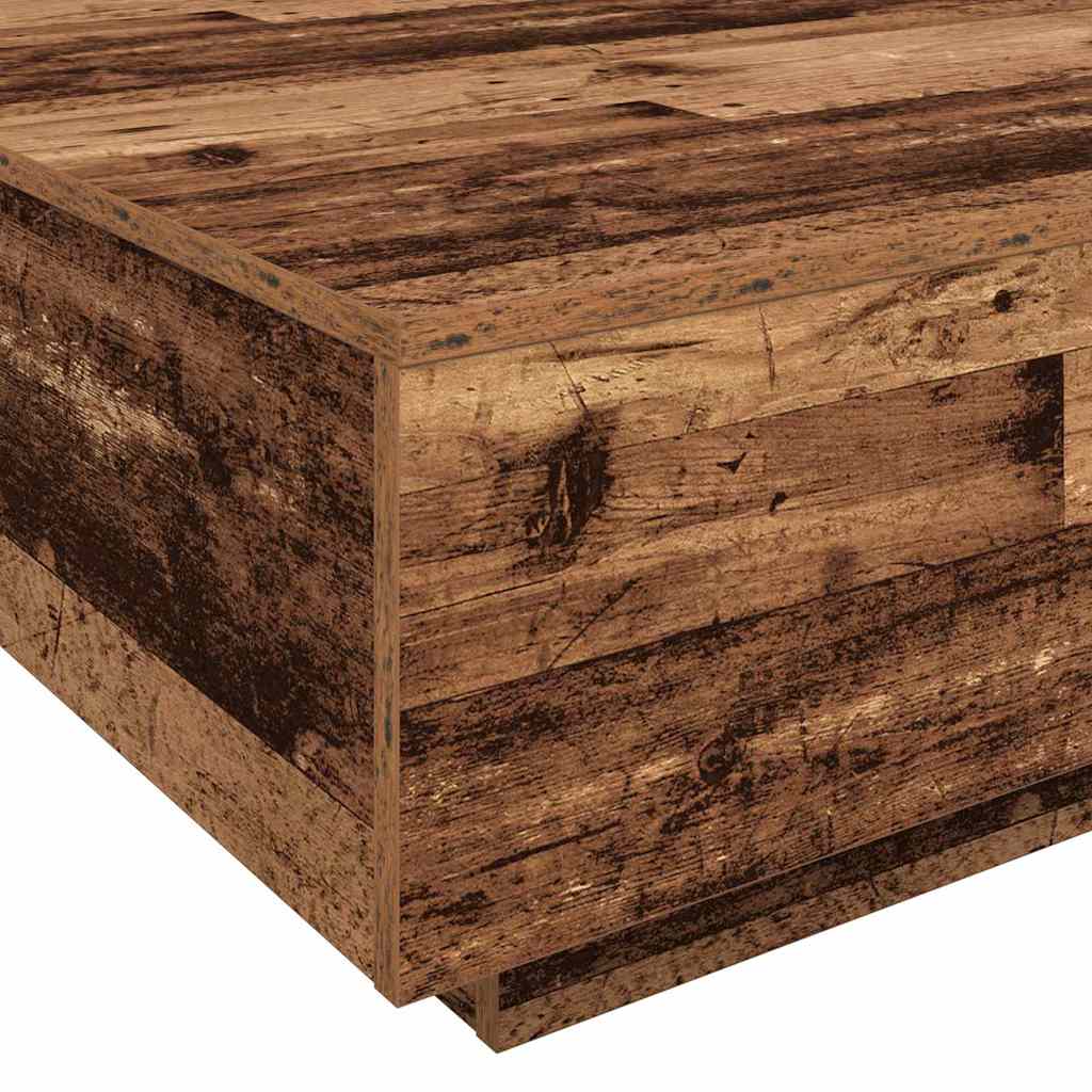 Mesa de Café Madera Antigua y Azul 80 x 80 x 31 cm