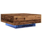 Mesa de Café Madera Antigua y Azul 80 x 80 x 31 cm