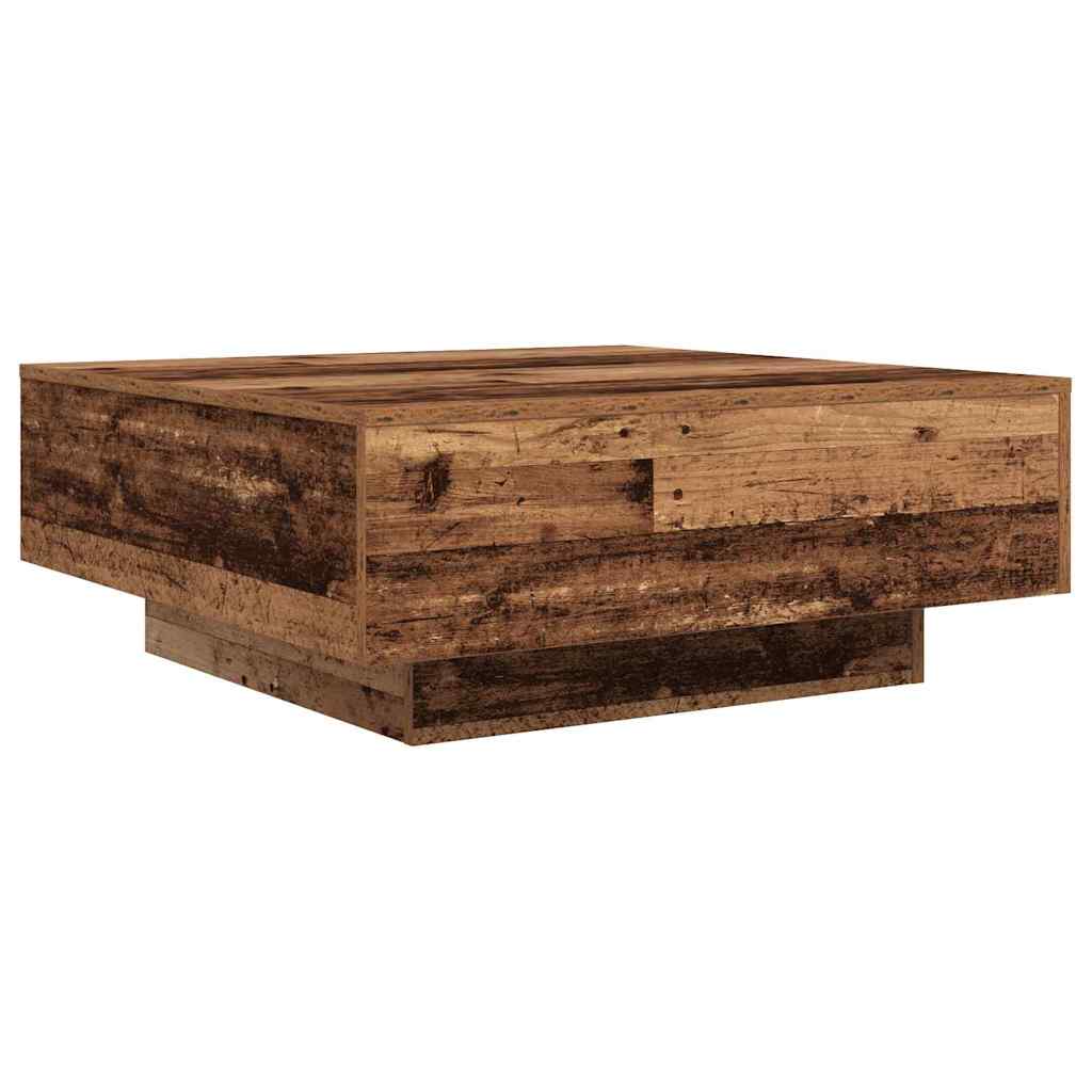 Mesa de Café Madera Antigua y Azul 80 x 80 x 31 cm