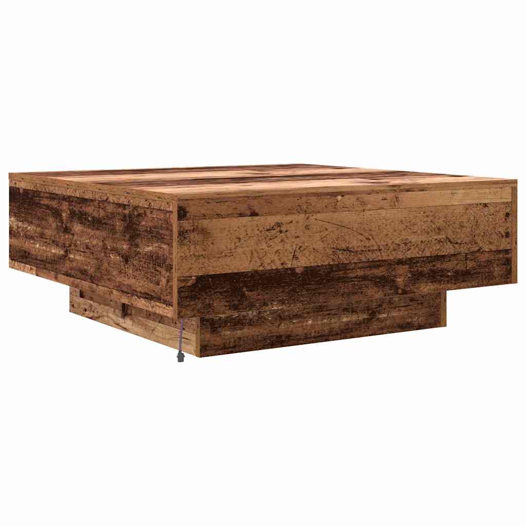 Mesa de Café Madera Antigua y Azul 80 x 80 x 31 cm