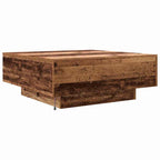 Mesa de Café Madera Antigua y Azul 80 x 80 x 31 cm