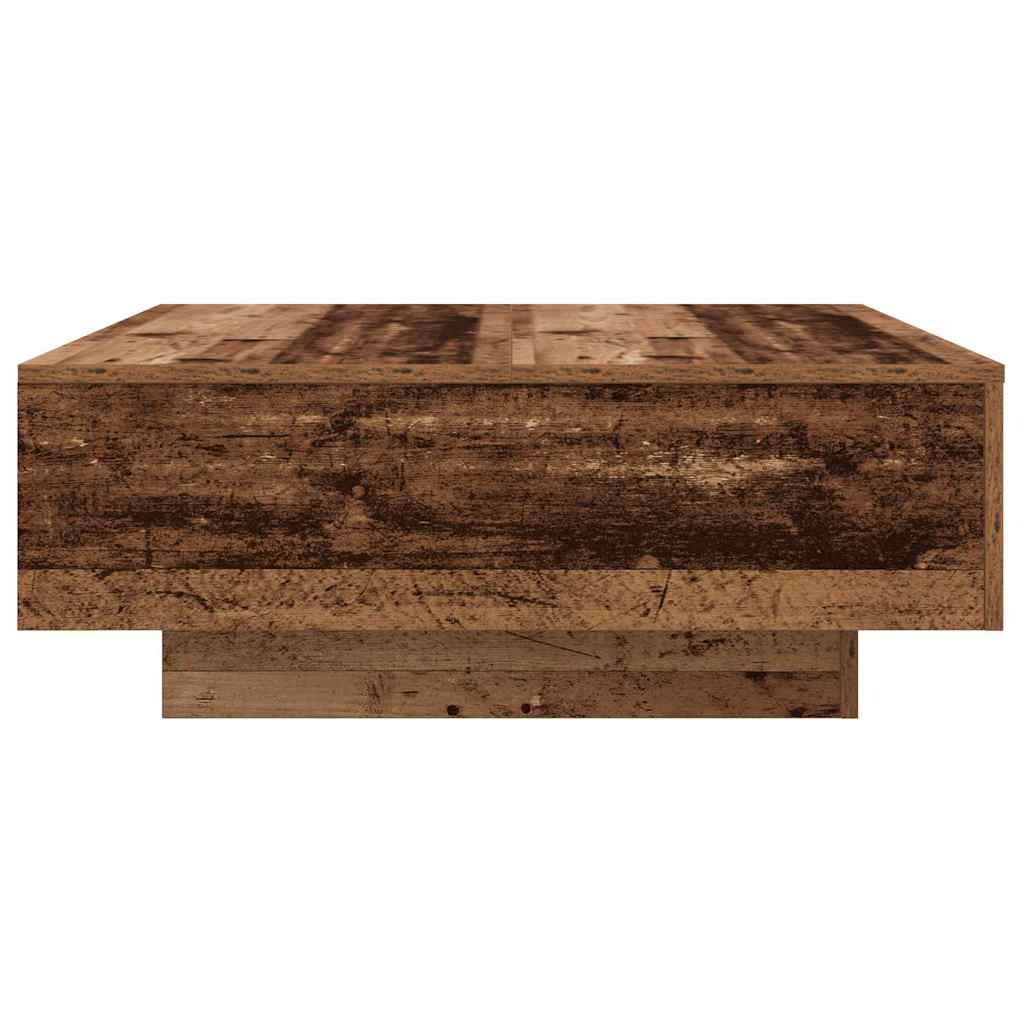 Mesa de Café Madera Antigua y Azul 80 x 80 x 31 cm