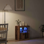 Aparador LED Marrón 60,5 x 37 x 67 cm Madera de ingeniería