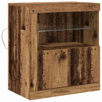 Aparador LED Marrón 60,5 x 37 x 67 cm Madera de ingeniería