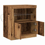 Aparador LED Marrón 60,5 x 37 x 67 cm Madera de ingeniería