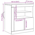 Aparador LED Marrón 60,5 x 37 x 67 cm Madera de ingeniería