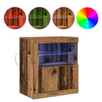 Aparador LED Marrón 60,5 x 37 x 67 cm Madera de ingeniería