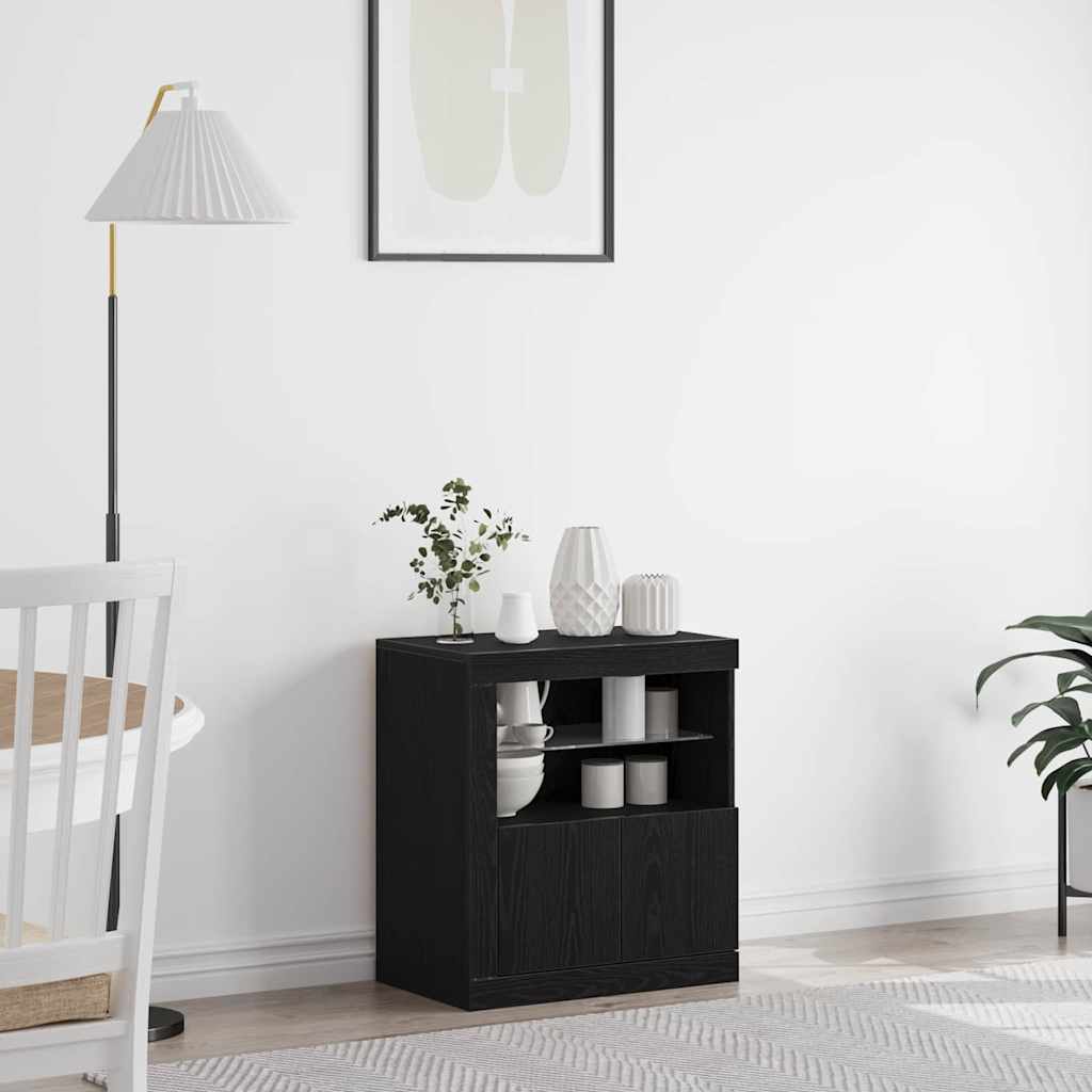 Aparador LED Marrón 60,5 x 37 x 67 cm Madera de ingeniería