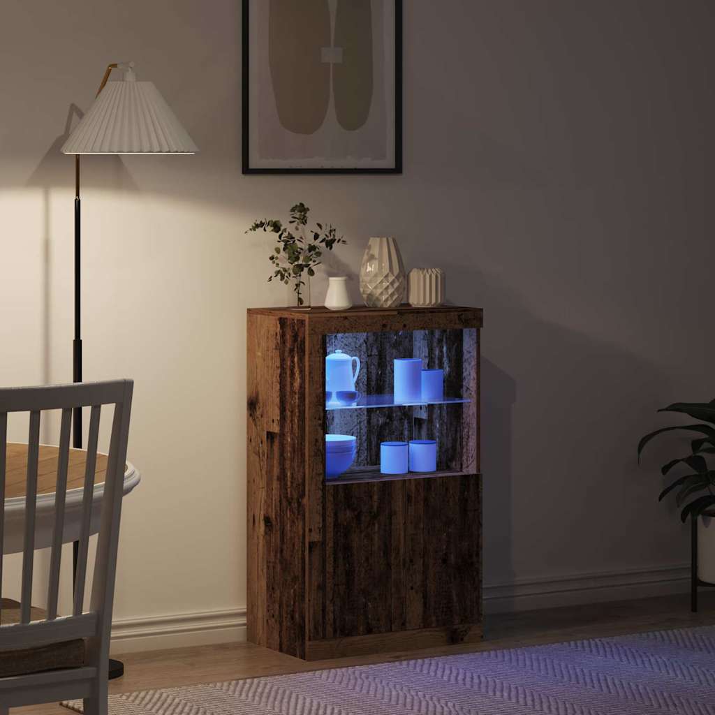 Aparador LED Madera vieja 60,5 x 37 x 100 cm
