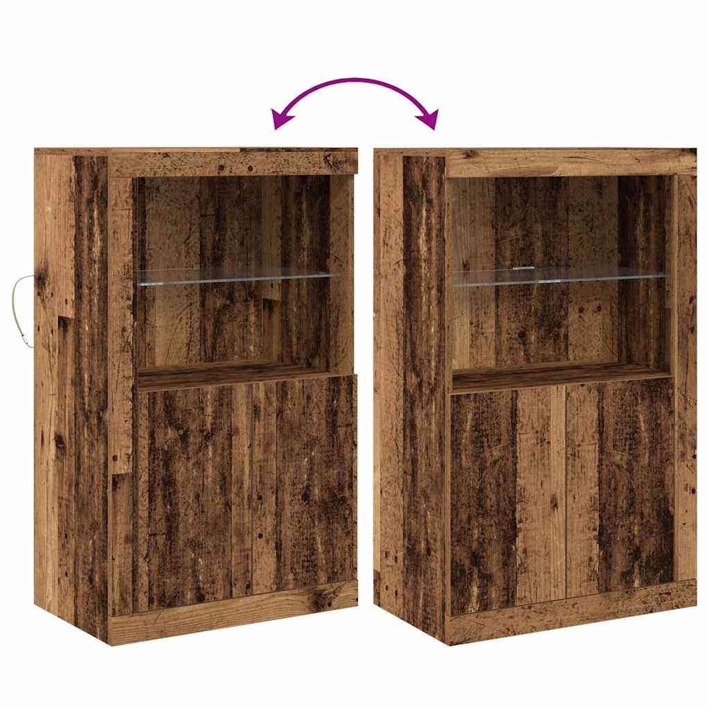 Aparador LED Madera vieja 60,5 x 37 x 100 cm