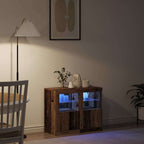 Aparador LED 2 pcs Madera vieja 41 x 37 x 67 cm