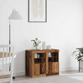 Aparador LED 2 pcs Madera vieja 41 x 37 x 67 cm