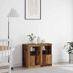 Aparador LED 2 pcs Madera vieja 41 x 37 x 67 cm