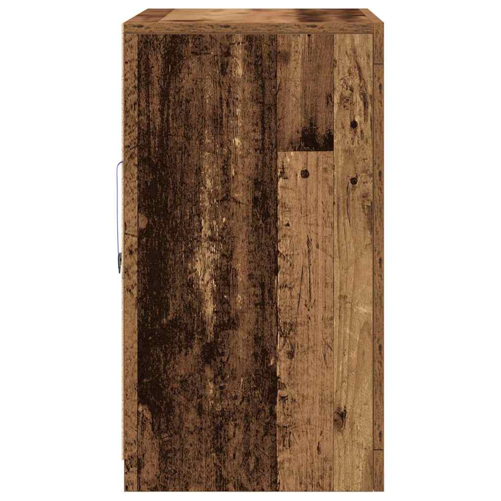 Aparador LED 2 pcs Madera vieja 41 x 37 x 67 cm