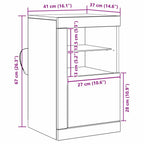 Aparador LED 2 pcs Madera vieja 41 x 37 x 67 cm