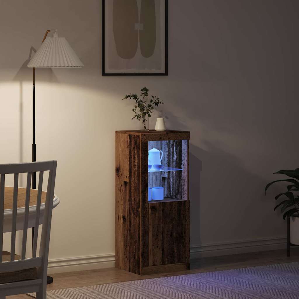 Aparador LED Marrón 41 x 37 x 100 cm Madera de ingeniería