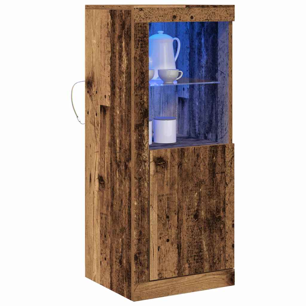 Aparador LED Marrón 41 x 37 x 100 cm Madera de ingeniería