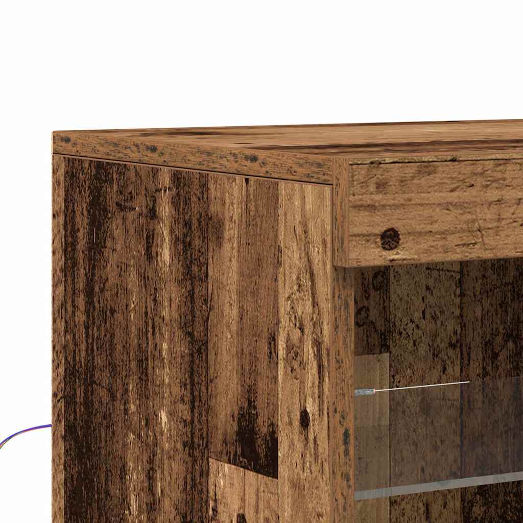Aparador LED Marrón 60,5 x 37 x 67 cm Madera de ingeniería