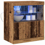 Aparador LED Marrón 60,5 x 37 x 67 cm Madera de ingeniería
