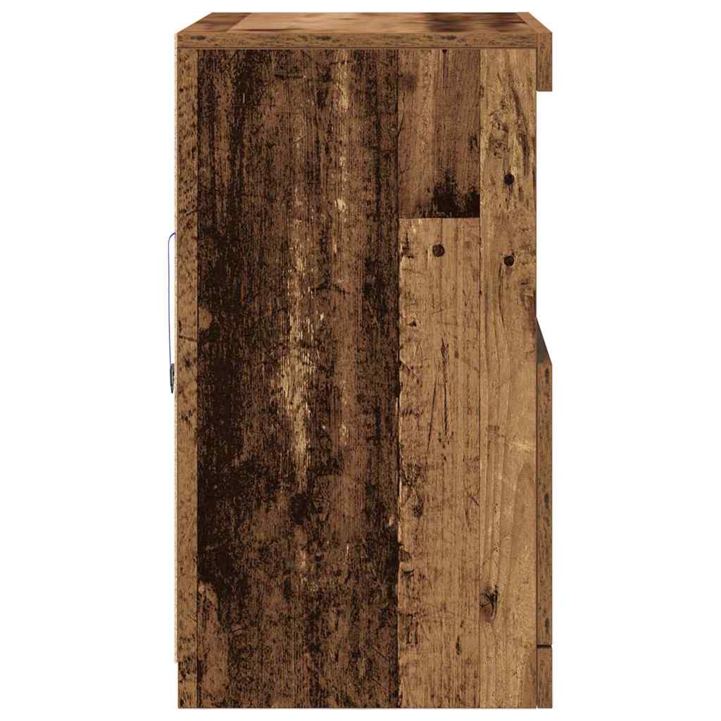 Aparador LED Marrón 60,5 x 37 x 67 cm Madera de ingeniería