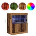 Aparador LED Marrón 60,5 x 37 x 67 cm Madera de ingeniería