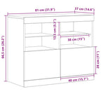 Aparador LED Marrón 81 x 37 x 66,5 cm Madera de ingeniería