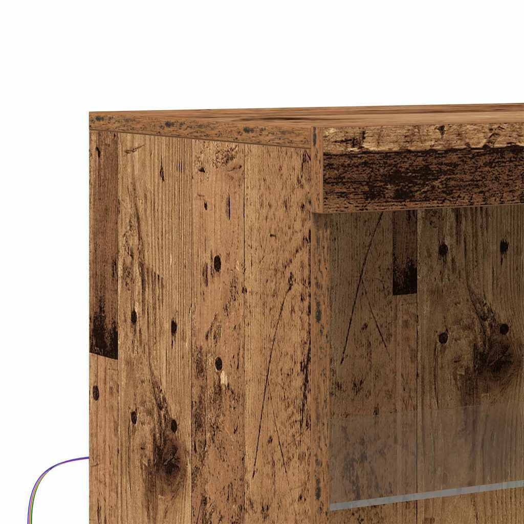 Aparador LED Marrón 60 x 37 x 100 cm Madera de ingeniería