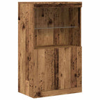 Aparador LED Marrón 60 x 37 x 100 cm Madera de ingeniería